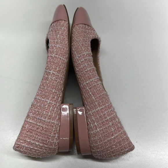 Steve Madden Blair Ballet Flats Loafers Shoes Textured Tweed Plaid Pink Size 6.5 - Picture 9 of 11